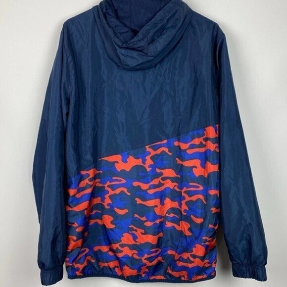 Rusell Windbreaker Mens Jacket Small Blue Camouflage Full Zip Up Lightweight - Picture 6 of 10